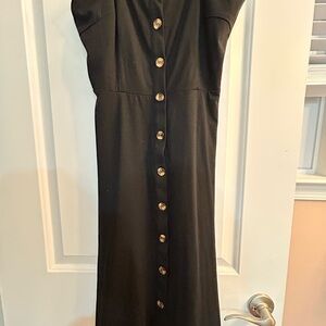 Classic Black Button-Front Women’s Dress